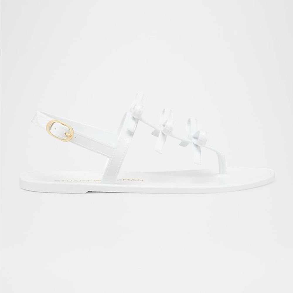 Women’s Size 8 (Euro Sz 39) Staurt Weitzman Felicity Bow Jelly Sandals In White